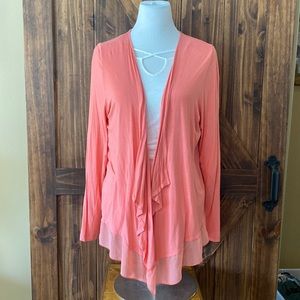 Coral light weight cardigan.